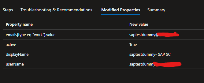 Screenshot of Modified properties