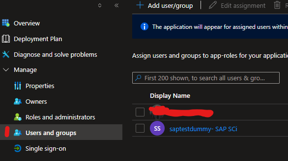 Screenshot User and Groups